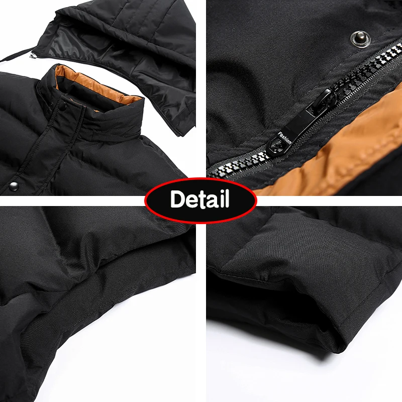 Men Autumn Sleeveless Fleece Pocket Zipper Solid Warm Vest Men Winter Detachable Hooded Outdoor Leisure Fashion Vest Male Coat