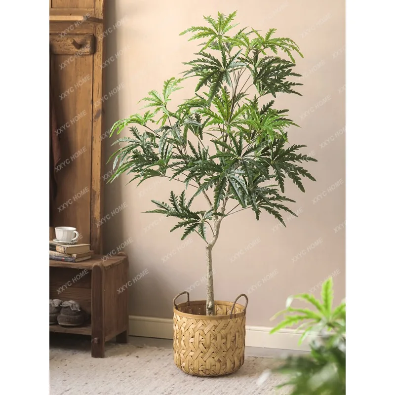 Schefflera Elegantissima Plant Landscaping Decoration Potted Plant Artificial Tree Imitative Tree Floor Stand Decoration