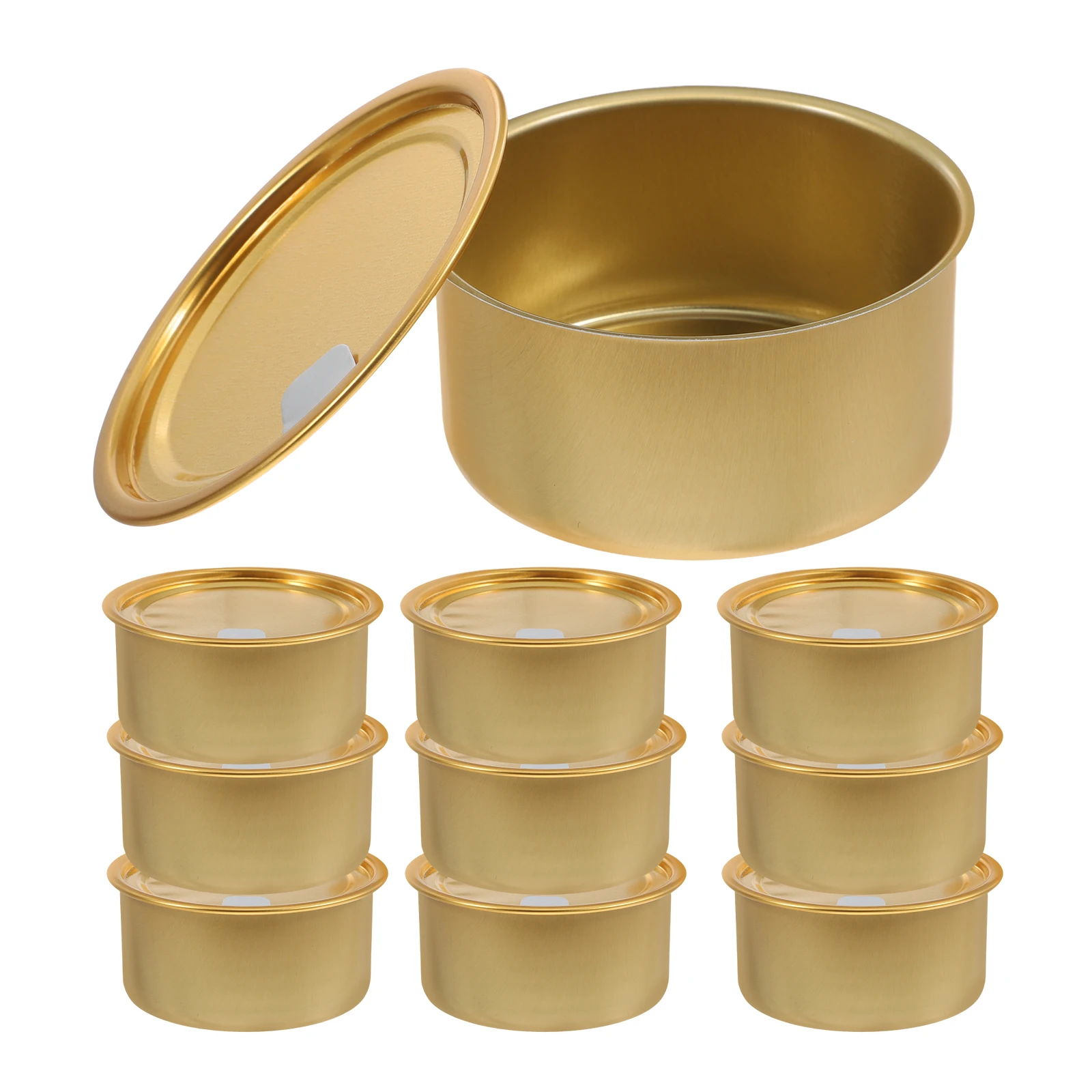 

10 pcs Aluminum Cans 180ml Lightweight Sealed Easy Open Lids Ideal Outdoor Travel Tea Coffee Pet Food Storage Tin Boxes