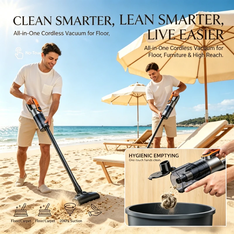 Multifunction Wireless Handheld Car Vacuum Cordless Handheld LED Lighting Chargeable Auto Vacuum for Home & Car Mini Cleaner