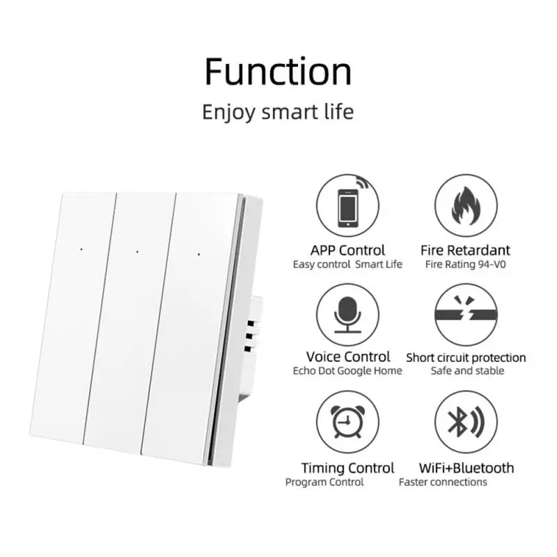 Imagem -03 - Tuya Botão Inteligente Interruptor Aquecedor de Água Chave de Medidor Europeu Wifi Bluetooth Temporizador Inteligente Alexa Google Home 20a