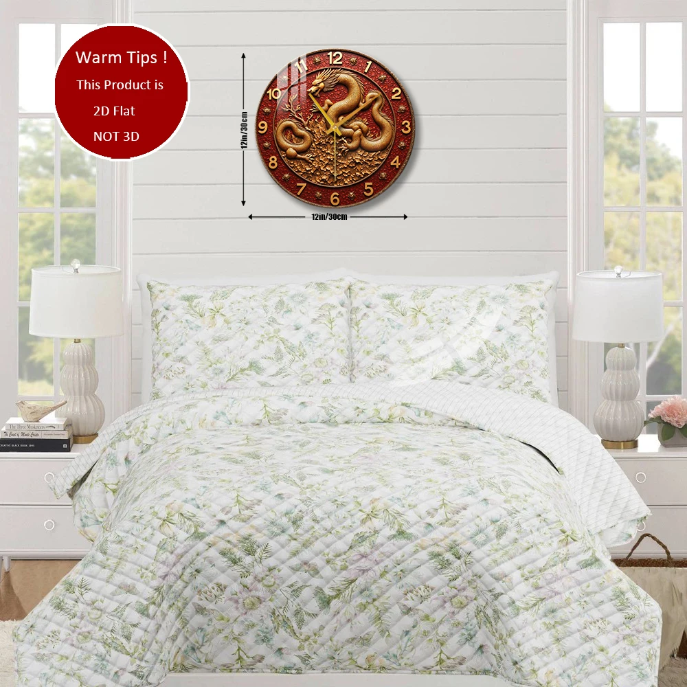 Tempered Glass Wall Clock Golden Dragon Clock Design Suitable For Wall Decor or Tabletop Display Anywhere
