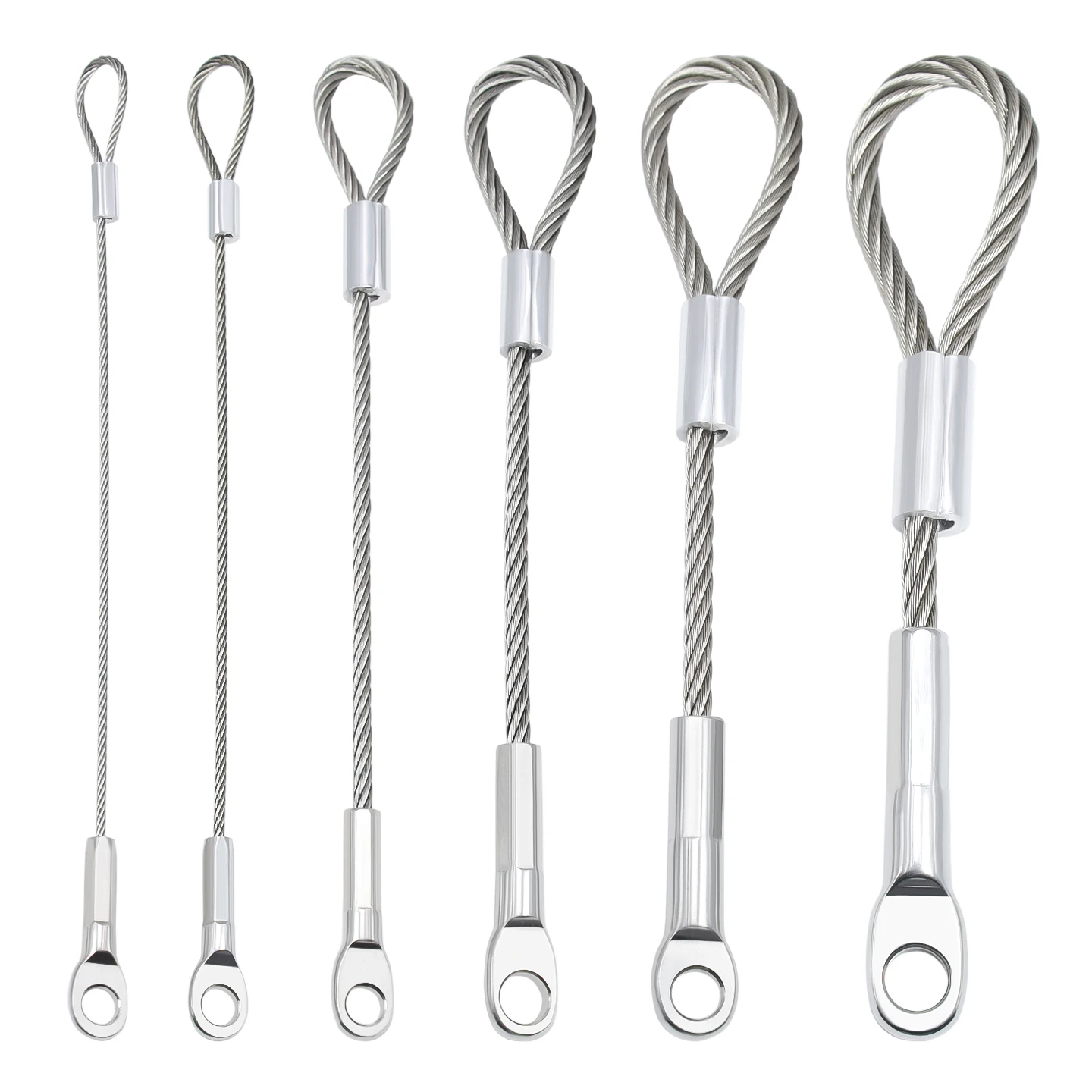 Terminal de cable de prensado tipo ojo de 1,5-6mm, cable de acero inoxidable 304, abrazadera de conexión de cable M4/M5/M6/M8/M10