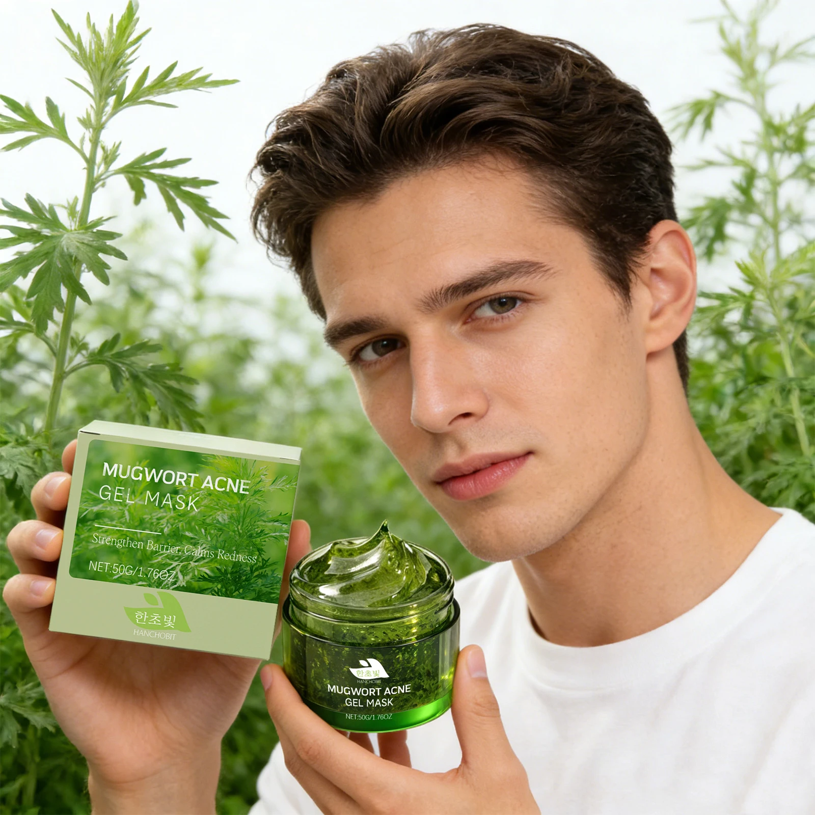 Mugwort Acne Gel Mask Anti Acne Redness Relief Gentle Exfoliation Oil Control Cleansing Pores Improve Dullness Skin Care