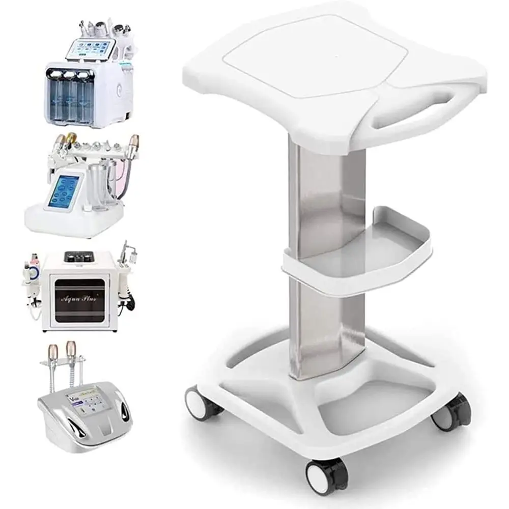 

White Mobile Medical Trolley Cart with Rolling Stand for UltraCavitation Manicure Spa Treatments