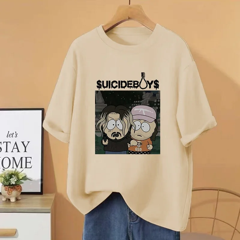 Funny Suicideboys G59 Graphics T shirt 2024 Men Women Hip hop group streetwear Loose short sleeve Pure Cotton Unisex T-shirts