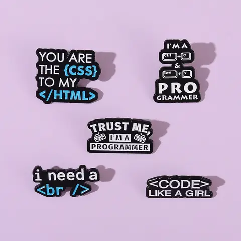 Custom Trust Me Enamel Pins Computer Program Code Slogan Creative Brooches Badges Lapel On Bag Jewelry Gift for Frined Wholesale