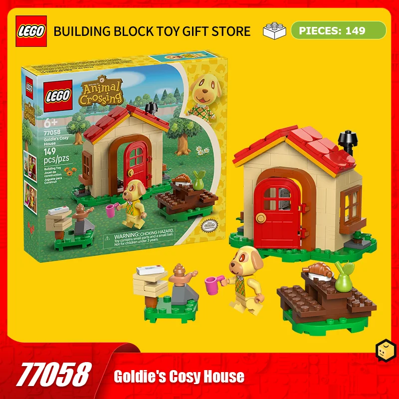

Строительные блоки Lego Animal Crossing Series 77058, удобные домашние детские строительные блоки Goldie, игрушка в подарок