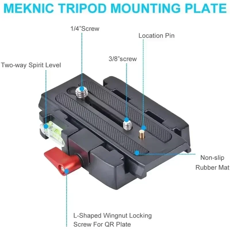 Equipped with 1/4 Inch and Inch Screw Holes, Aluminum Alloy QR Fixtures,camera Quick Release Board Base Tripod Mounting Adapter