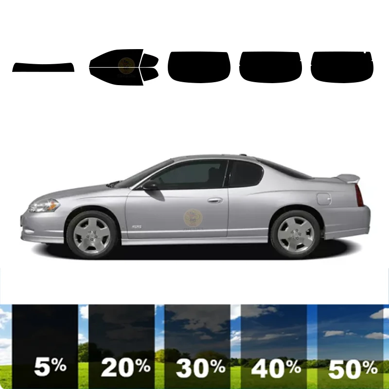 

Предварительно вырезанная съемная тонировочная пленка для окон для автомобиля, 100% УФ-изоляция, углерод ﻿ Для CHEVROLET MONTE CARLO 2 DR COUPE 2000-2009 гг.