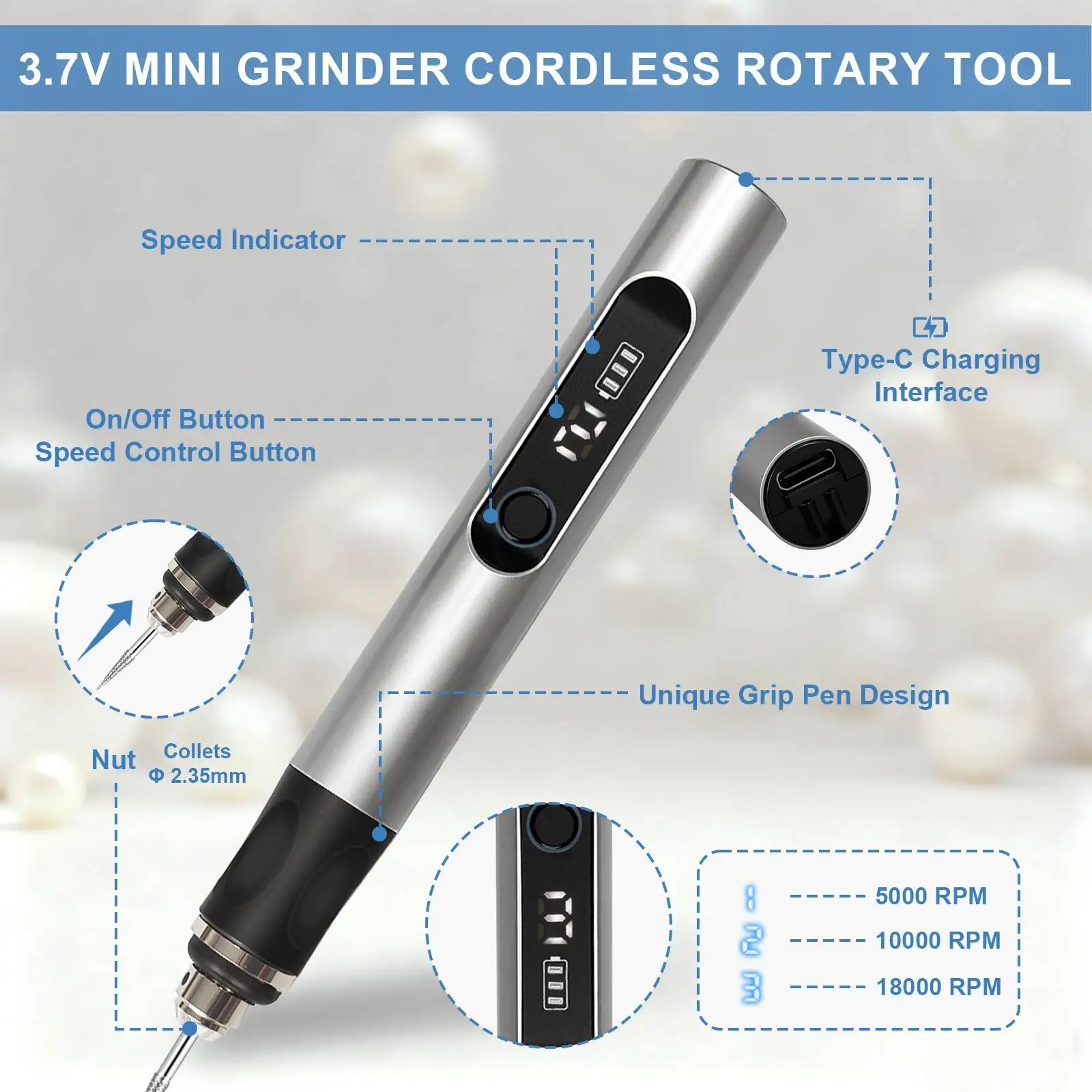 JANGKLIFE USB Cordless Rotary Tool Kit Woodworking Engraving Pen DIY For Jewelry Metal Glass Mini Wireless Drill