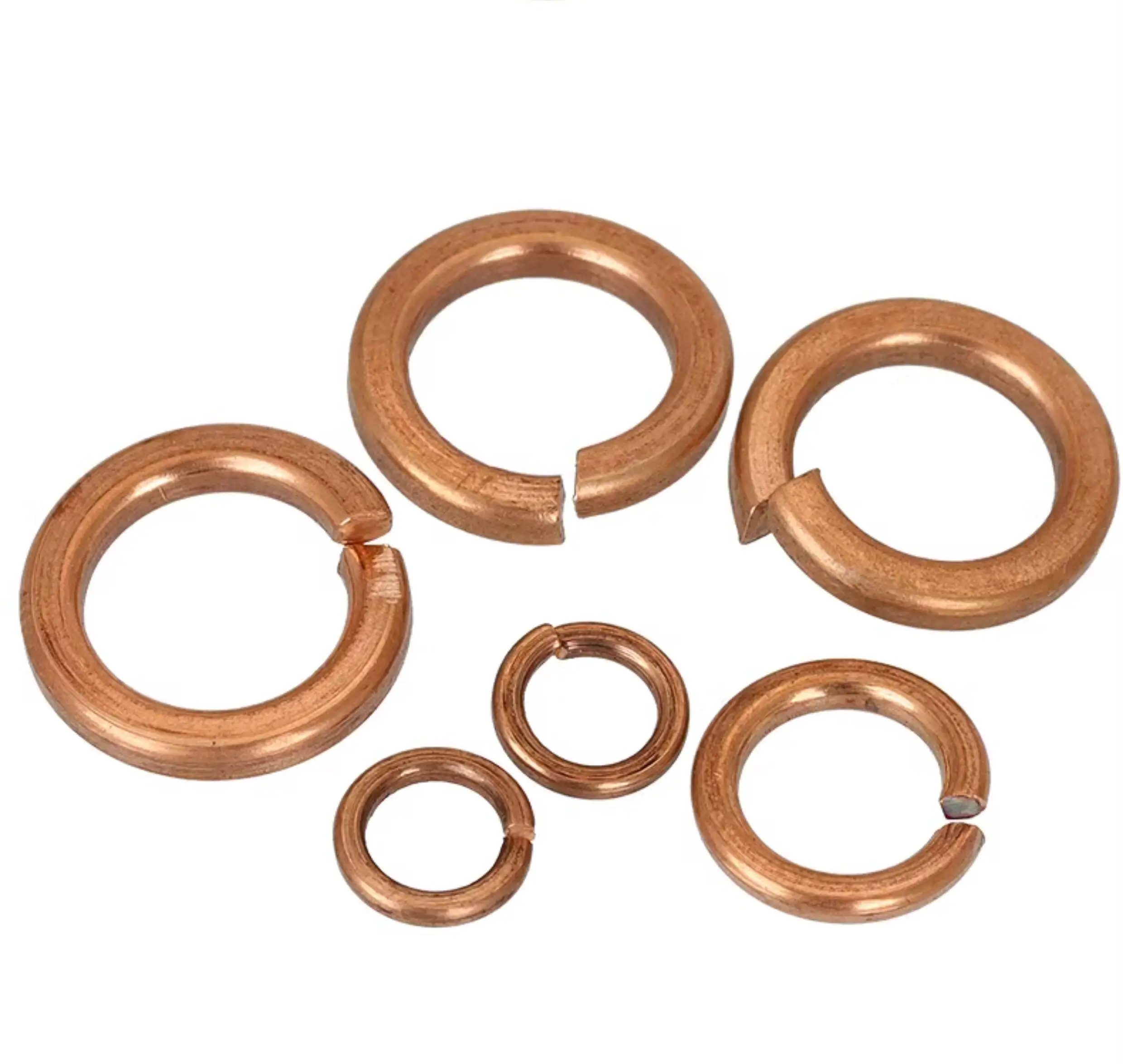 Beicai 5~100pcs Copper Spring Washer Bronze Brass Split Spring Lock Washer M3 M4 M5 M6 M8 M10 M12 Copper Bullet Pad