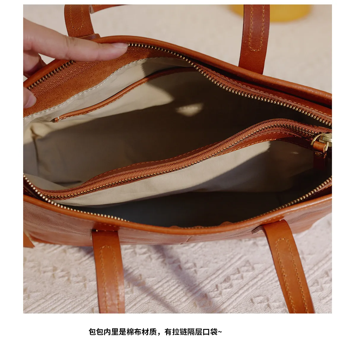 PNDME schlichte, modische Damen-Handtasche aus echtem Leder, Wochenend-Einkaufstasche, handgefertigt, aus Rindsleder der ersten Schicht, große Kapazität. – Detail 21