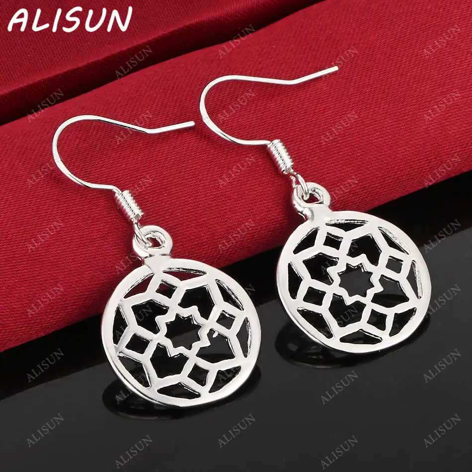 

ALISUN 925 Sterling Silver Round Pattern Drop Earrings Creativity Gifts Street All-match Party And Daily Wear