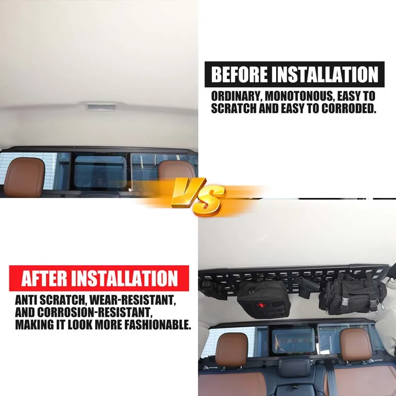 لفورد مافريك 2022-2025 + سبائك الألومنيوم الأسود سيارة الصف الخلفي حامل سقفي اكسسوارات التعديل الداخلي للسيارة #3