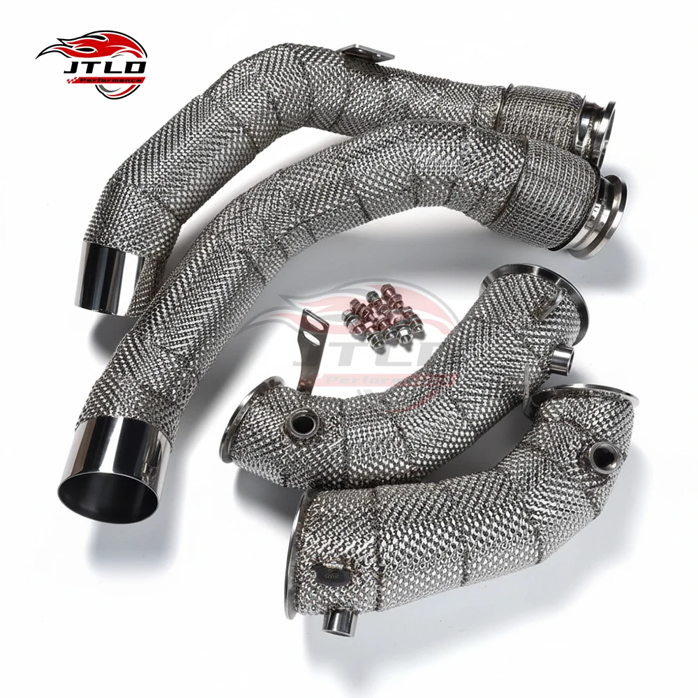 Premium Downpipe Assembly, Thermal Heat Shield Design For BMW S63 4.4L V8 F90 M5 F9X M8, Anti-Heat & Durable Racing Parts