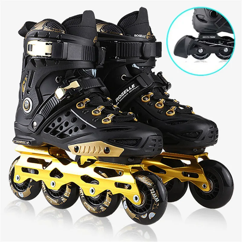 

Original Roselle Inline Roller Skates Flashing or not Wheels Slalom Sliding FSK Adult Kids Shoes Roller Skating Patines