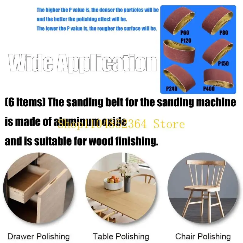 

652F Premium Aluminum Oxide Sanding Belt 2x24 Inch Suitable With Most Sanders Abrasive Belt For Smooth Finishing