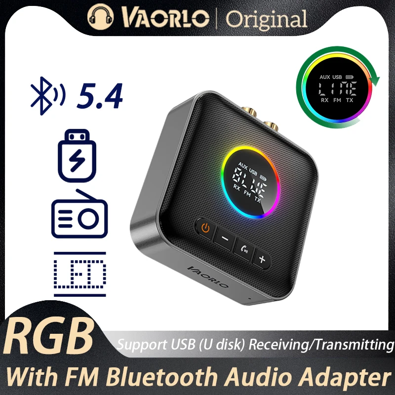 3 In 1 Bluetooth 5.4 Zender Ontvanger Fm Modulator Zender 3.5Mm Aux Type-C Multi-Point Interface Cd-Kwaliteit Hifi Muziek