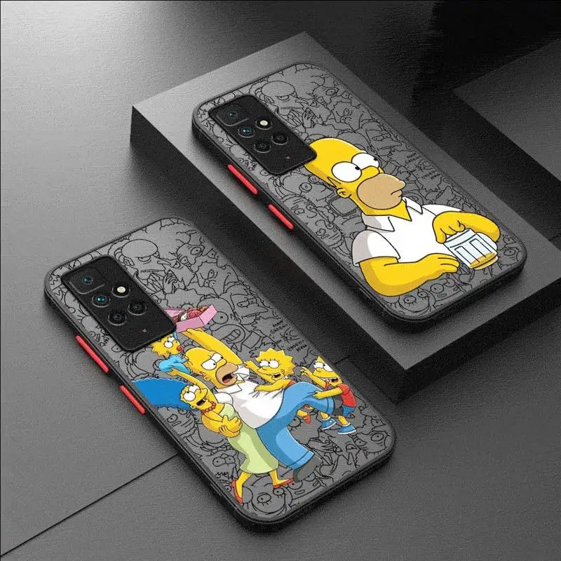 Funny Cartoon Homer Simpson Family Case For Xiaomi Redmi Note 11 13 Pro Plus 10 12 9S 12S 10C K40 Poco X3 NFC 11T Phone Cover