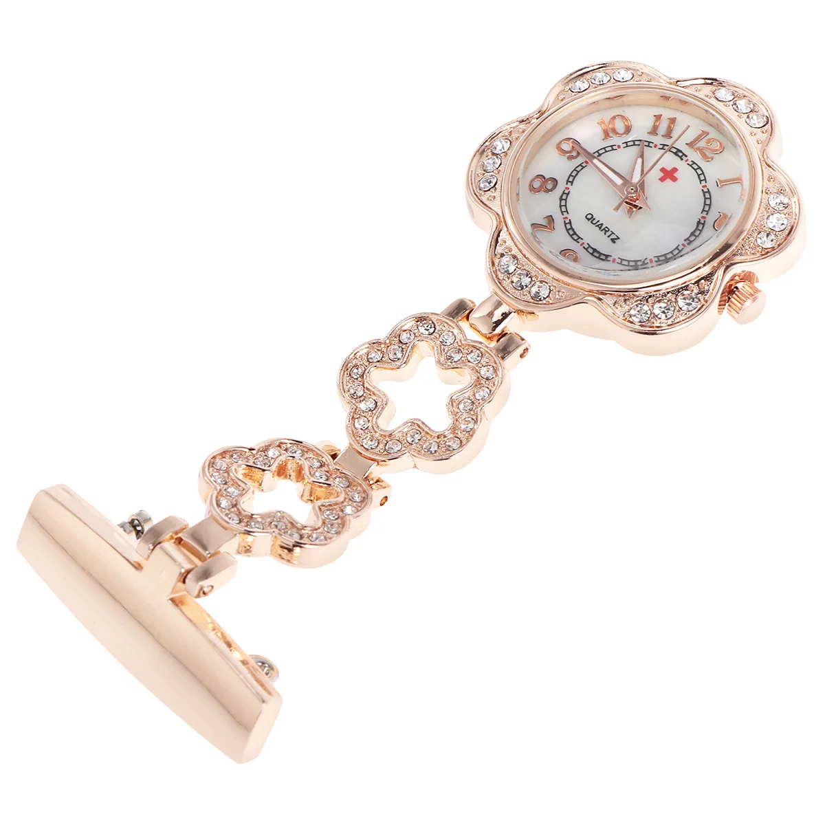 Rhinestone Fashion Silver For Nurse Doctor Alloy Portable Quartz Hanging Medical Staff Gift Pocket Rhinestone Fashion Silver