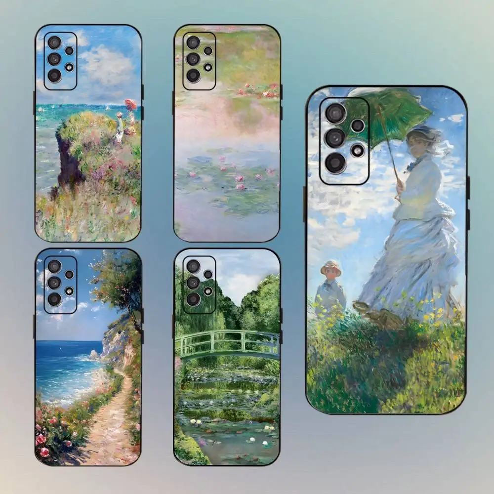 

Claude Monet Art Phone Case For Samsung Galaxy A13,A21s,A22,A31,A32,A52,A53,A71,A80,Soft Black Shell