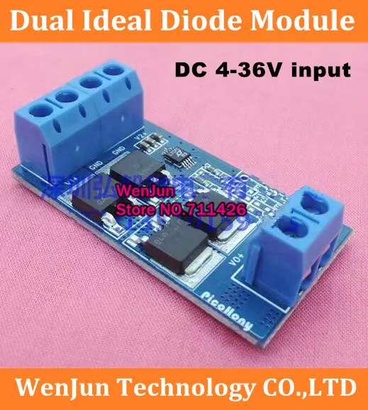 

Dual ideal diode module Dual power supply parallel current sharing 4-36V input 15A output Redundant power supply with multiple