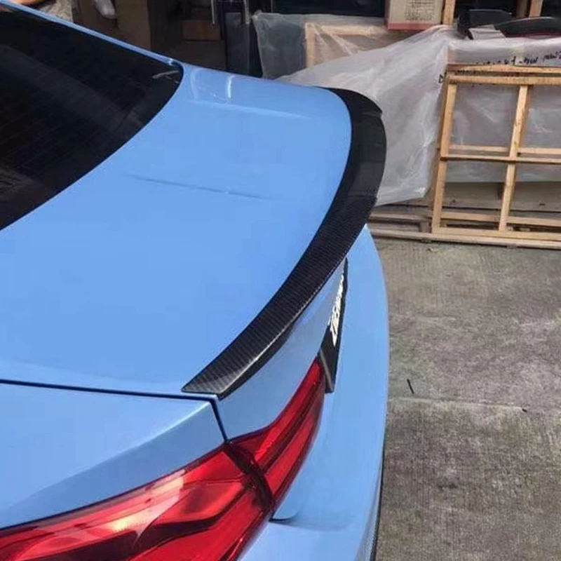 

Задний спойлер (антикрыло) M-стиль из карбона для BMW M4 F82, 2014-2020, FRP, глянцевый черный, под кованый карбон