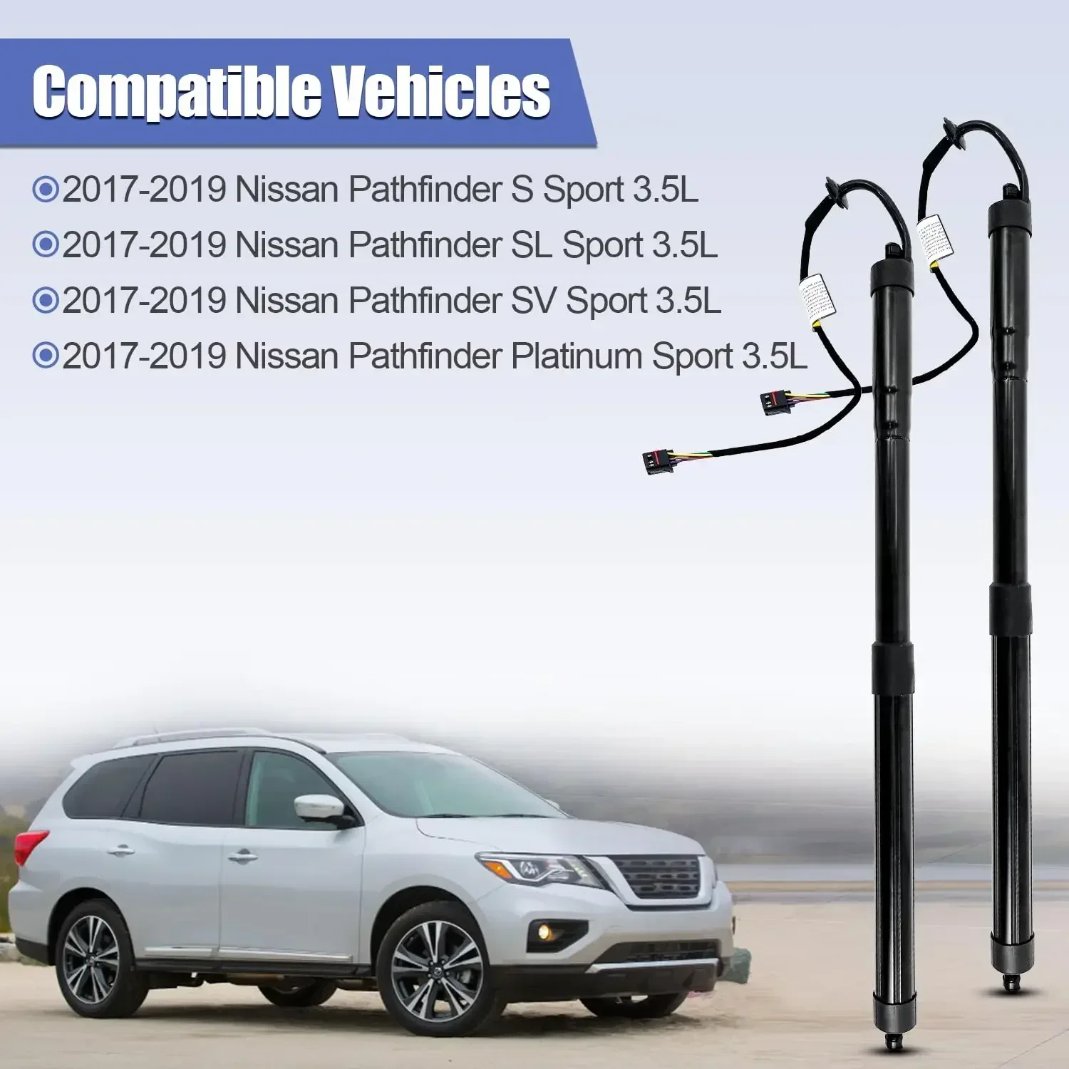 90560-9PJ0A 90561-9PJ0A New Power Hatch Lift Support For 2017-2019 Nissan Pathfinder Electric Tailgate Gas Struts plug and play