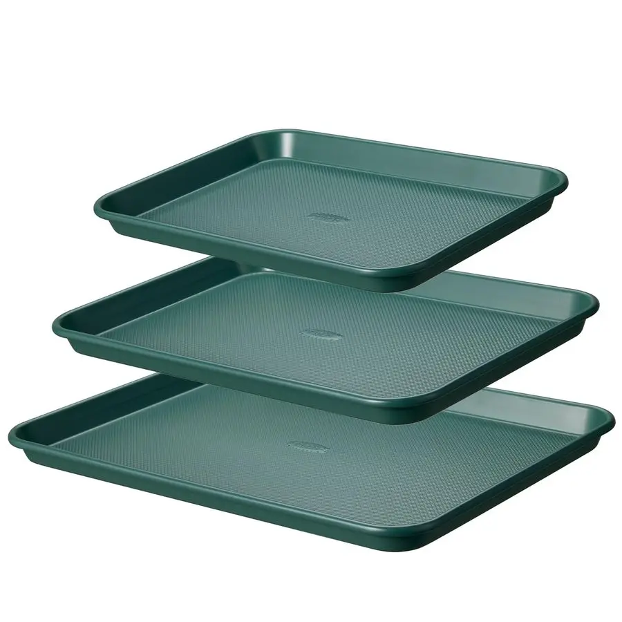 

3Piece Baking Pan Set Bakeware Set, Baking Sheet Set Including 13 Inch 15 Inch 17 Inch Sheet Pan, Cookie Sheet for Baking, Deep