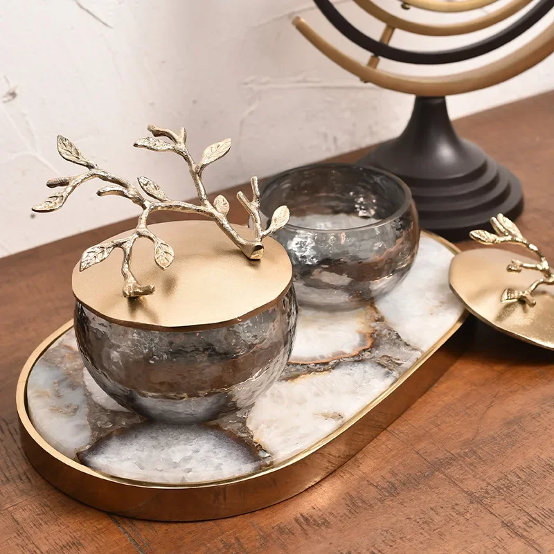 Aluminum tree branch glass jar model house creative home decoration ornament