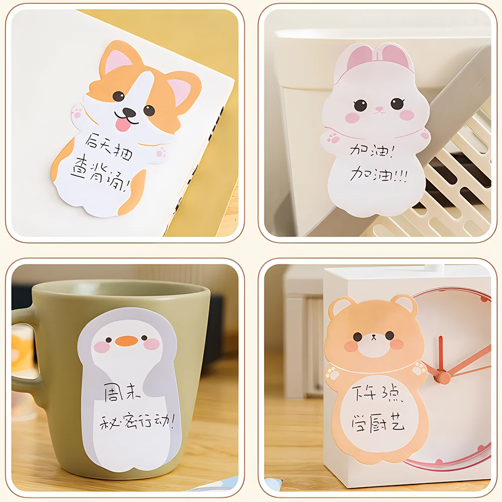 Aesthetic Sticky Notes Cute Kawaii Cat Dog Penguin Bear Sheep Bunny Memo Pad Post Notepad School Fun Stationery Check List To Do