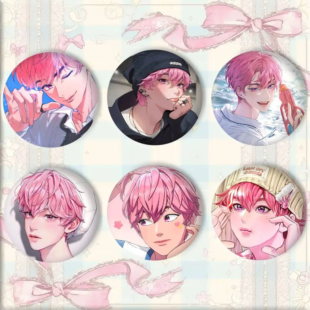 Virtual Idol P-PLAVE BAMBY Badges Round Cosplay Pin Bag Decor Fans Collect Friends Gifts Brooch