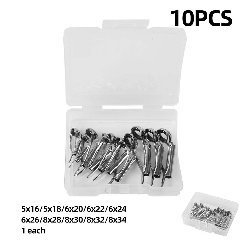 10/40pcs Fishing Rod Guides Stainless Steel Top Tip Fishing Ring Replacement Smooth Mini Convenient Outdoor Accessories