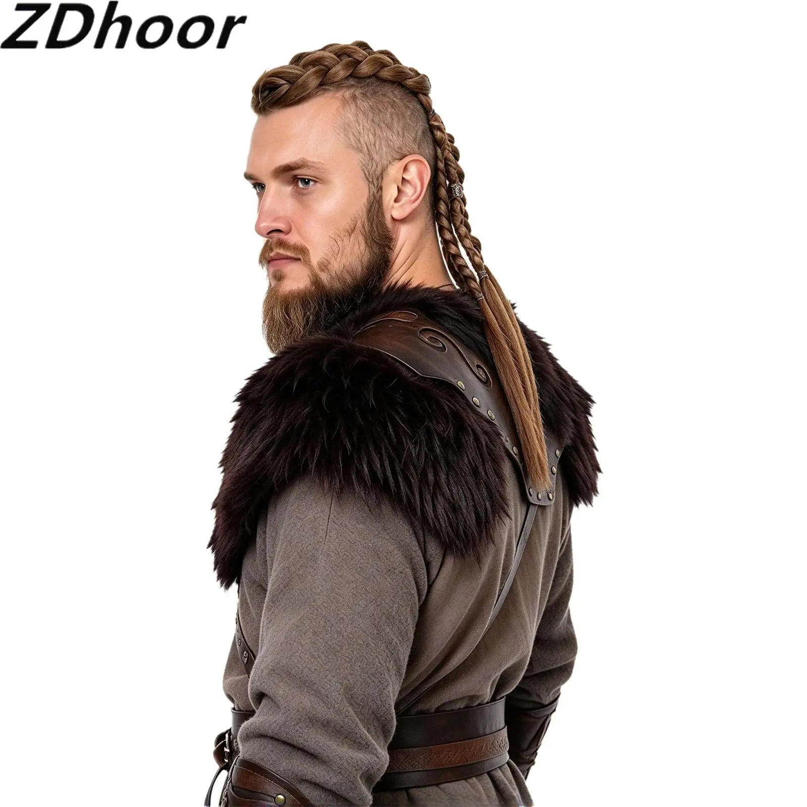 24inch Hair Extension Clip-in Braided Ponytail Hairpiece Halloween Viking Renaissance Warrior Costume Accessories
