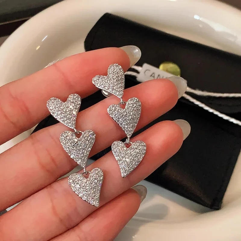 

Французские серьги-тассели в форме сердца с пэчворком для женщин, модные, элитные, длинные, изысканные, универсальные серьги LOVE