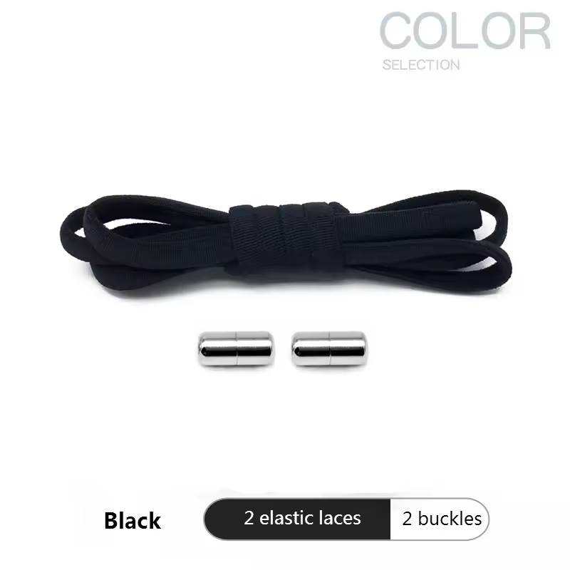 4Pcs/1Pair 100cm Elastic No Tie Shoelaces Metal Lock Shoe Laces For Kids Adult Sneakers Quick Shoelaces Semicircle Shoestrings - Image 17