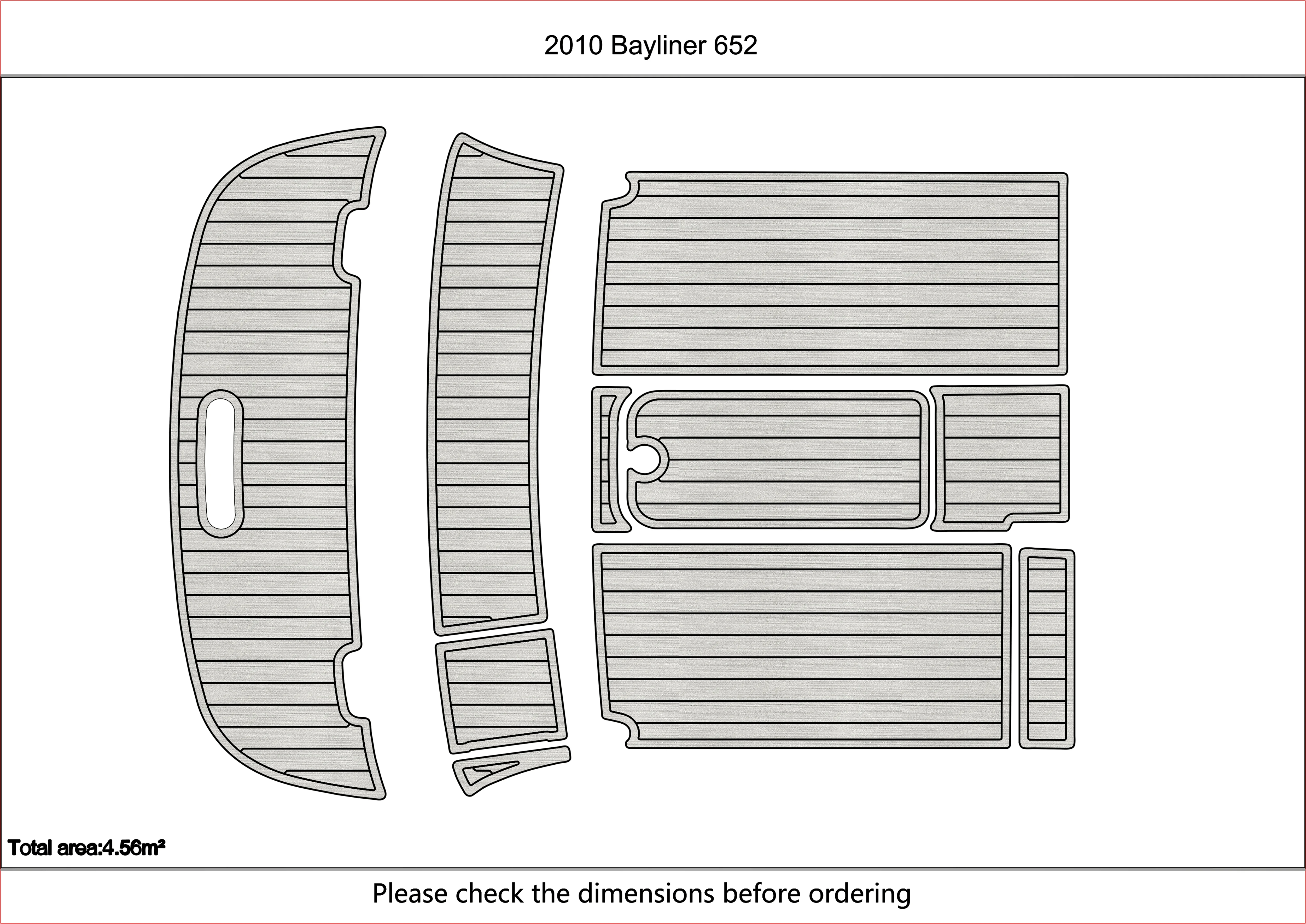 2010 Bayliner 652 cockpit swim platform 6mm EVA TEAK FLOOR Non-slip mat