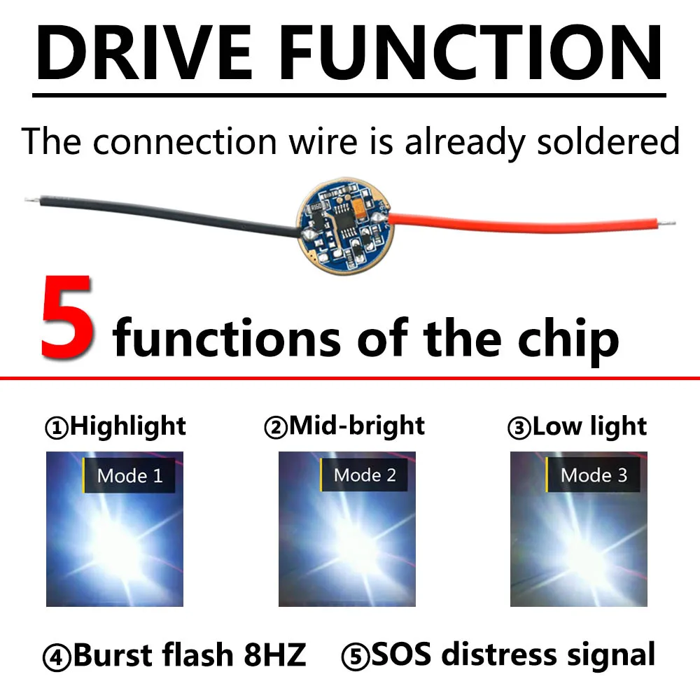 LED Flashlight Driver 3W 5W 10W 18W Constant Current Driver DC3-4V For Headlight Flashlight Lamp Beads Power Supply Transformers