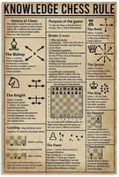 Metal Tin Sign Knowledge Chess Rule Kiln Firing Chart Retro Nostalgic Poster School Bar Cafe Kitchen Garage Home Room Decoration
