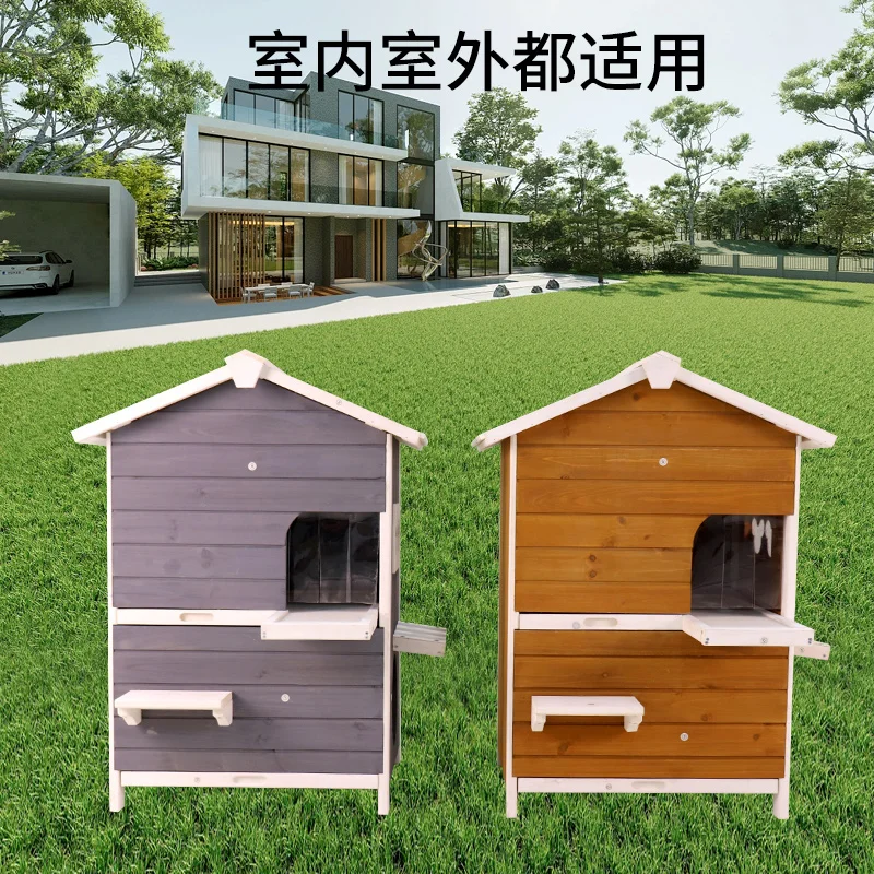 Solid wood cat cage wood villa luxury double-layer cat nest cat house four seasons universal High Quality - zdjęcie 1