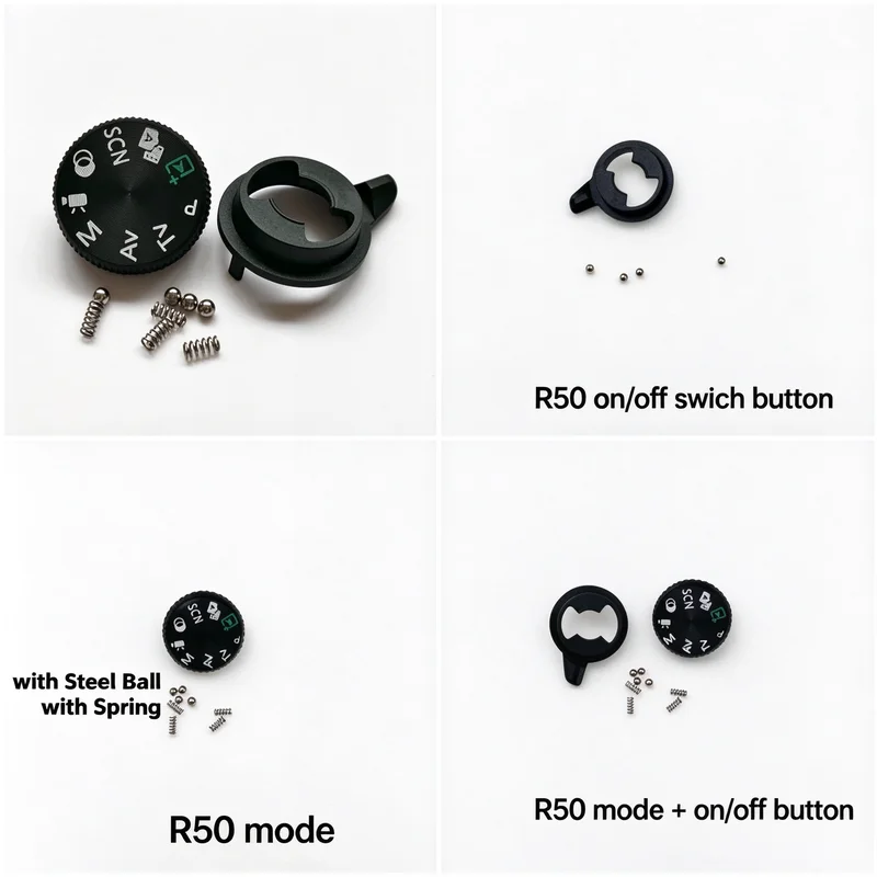 For Canon EOS R50 Mode Dial & On/Off Switch Lever, Top Cover Replacement Kit with Steel Balls & Spring, Camera Repair Parts