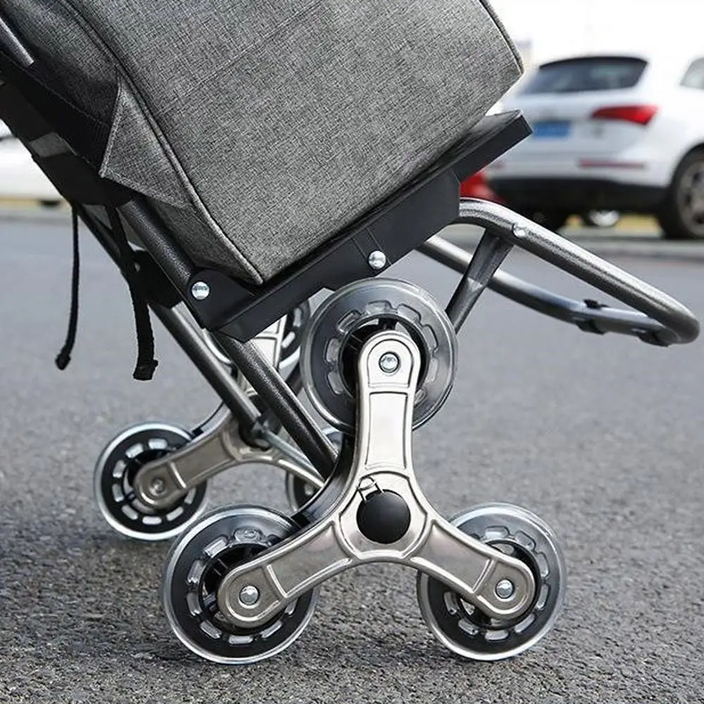 Stable Metal Frame Plastic Wheels Multi-Purpose Plastic Stair Climbing Wheels Triangle Pu Cart Wheels Foldable Cart