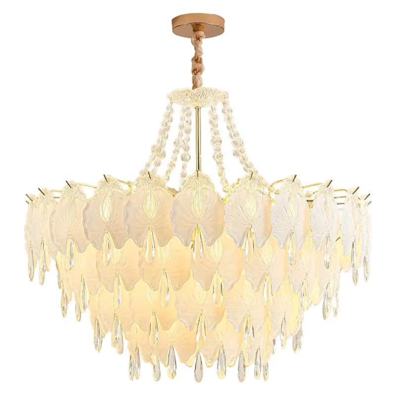 

French cream wind, chandelier, living room lamp, creative personality, high sense, bedroom and dining room