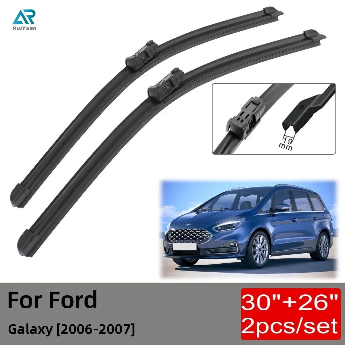 

For Ford Galaxy 2006 2007 Front Wiper Blades Brushes Cutter Accessories