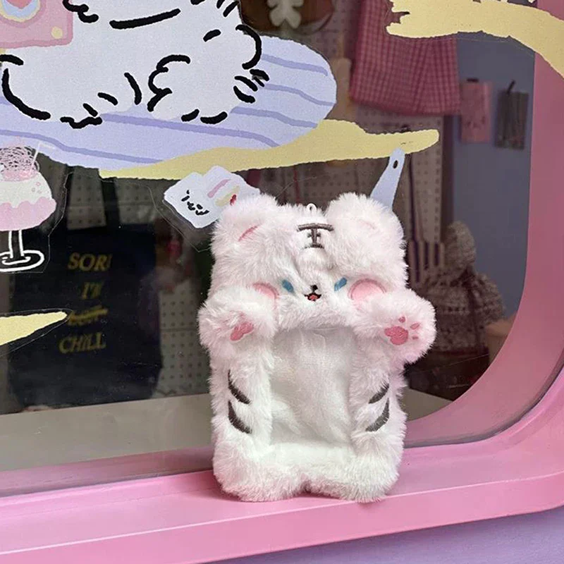 Bag Gifts Cute Little Tiger Plush Card Holder 3 Inches Idol Photocard Holder Photo Storage Protective Case Hanging