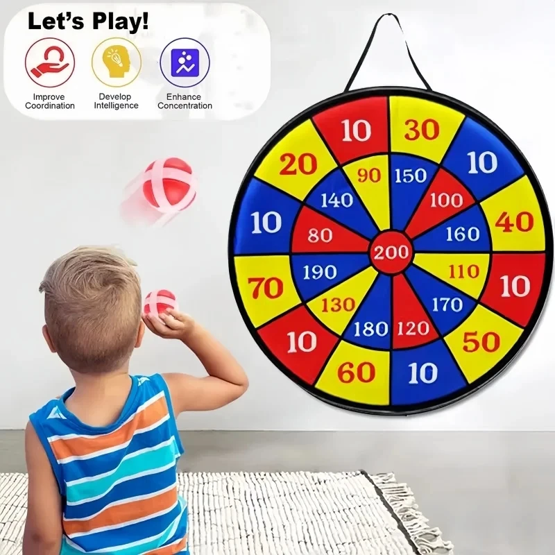 Kids Shooting Dart Board Target Sports Game Toys Sticky Ball Outdoor Dart Target Plate Outdoor Parent-Child Suction Cup Ball Toy