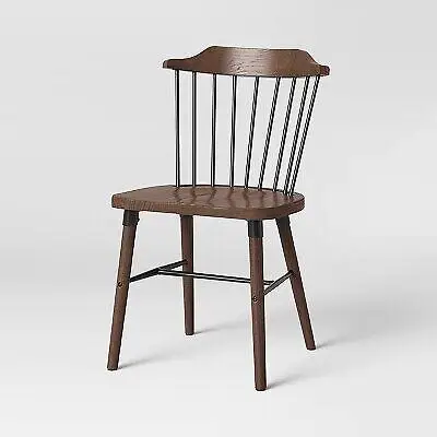 

Delway Curved Back Mixed Material Dining Chair Walnut - Threshold