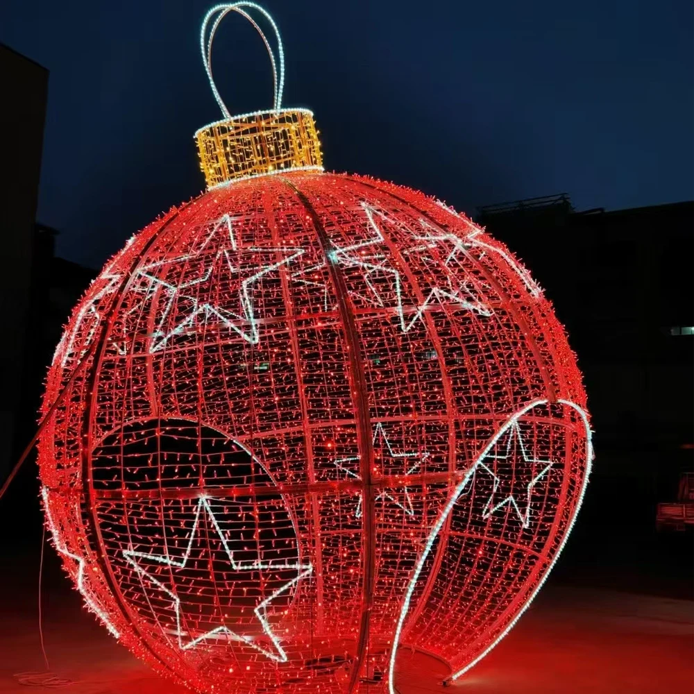 so-Large 3D LED Christmas Gift Box Motif Lights Outdoor Walk-Through Xmas Ball Arch for Festival Lighting Decoration！