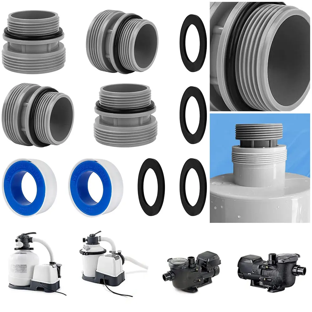 

4 Pack Pool Hose Adapter with Clamp Washer Pool Pump Connector Pool Filter Pump Hose Adapter for Inlet Outlet Ground Pools